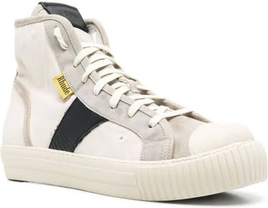 RHUDE panelled hi-top sneakers Neutrals