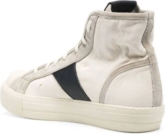 RHUDE panelled hi-top sneakers Neutrals