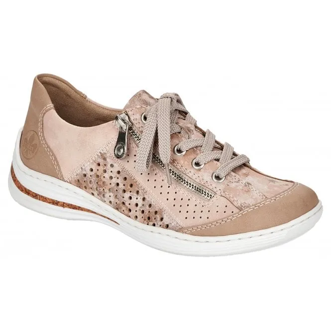 Rieker  Womens M35G6-31 Preston Nude Pink Combi Trainers