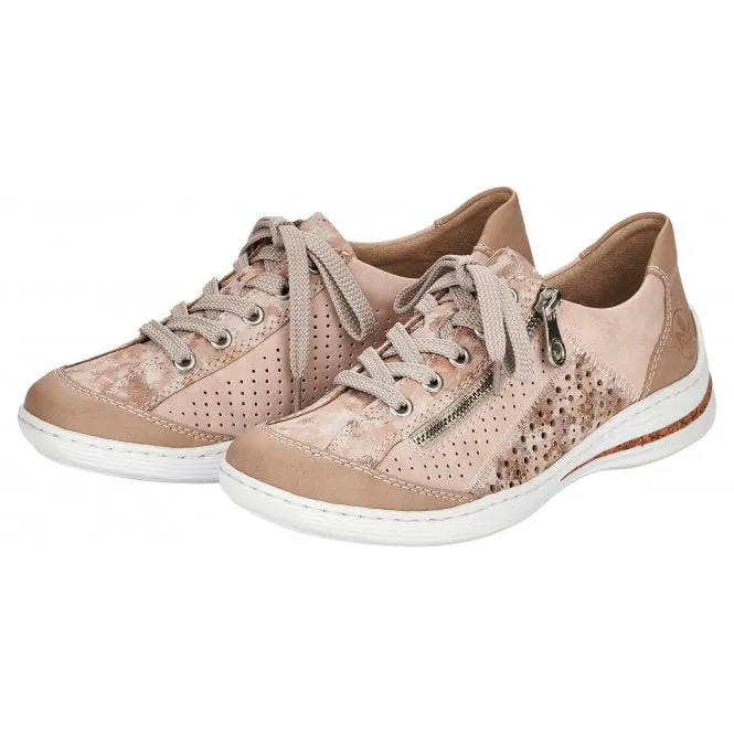 Rieker  Womens M35G6-31 Preston Nude Pink Combi Trainers