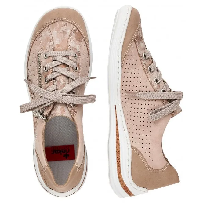 Rieker  Womens M35G6-31 Preston Nude Pink Combi Trainers