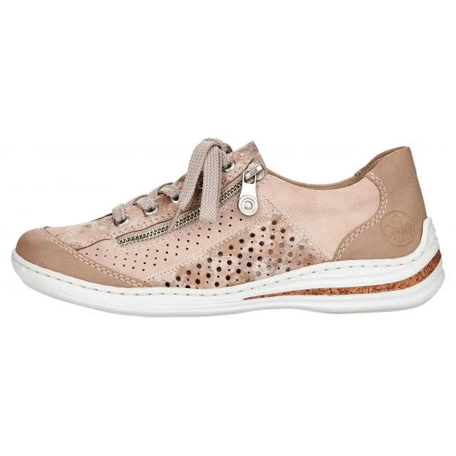 Rieker  Womens M35G6-31 Preston Nude Pink Combi Trainers