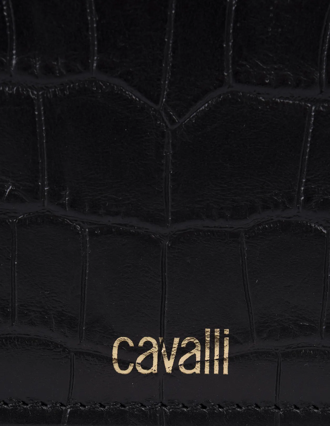 ROBERTO CAVALLI Black Medium Roar Shoulder Bag With Jewelled Tigers