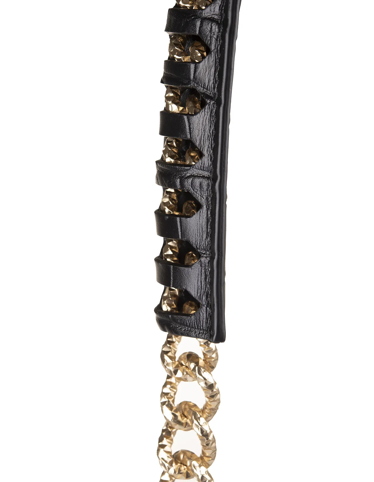 ROBERTO CAVALLI Black Medium Roar Shoulder Bag With Jewelled Tigers