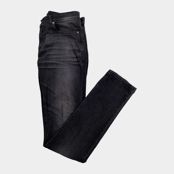 Saint Laurent men's black cotton slim fit jeans