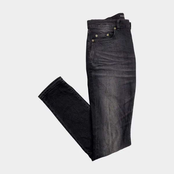 Saint Laurent men's black cotton slim fit jeans