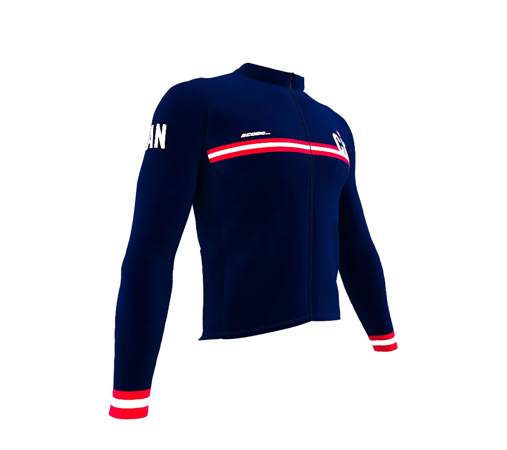 ScudoPro Pro Thermal Long Sleeve Cycling Jersey Country CODE Canada Blue | Men and Women