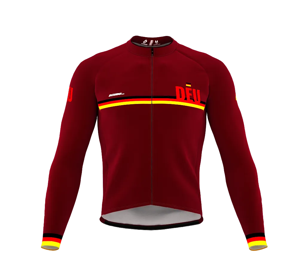 ScudoPro Pro Thermal Long Sleeve Cycling Jersey Country CODE Germany Vine | Men and Women