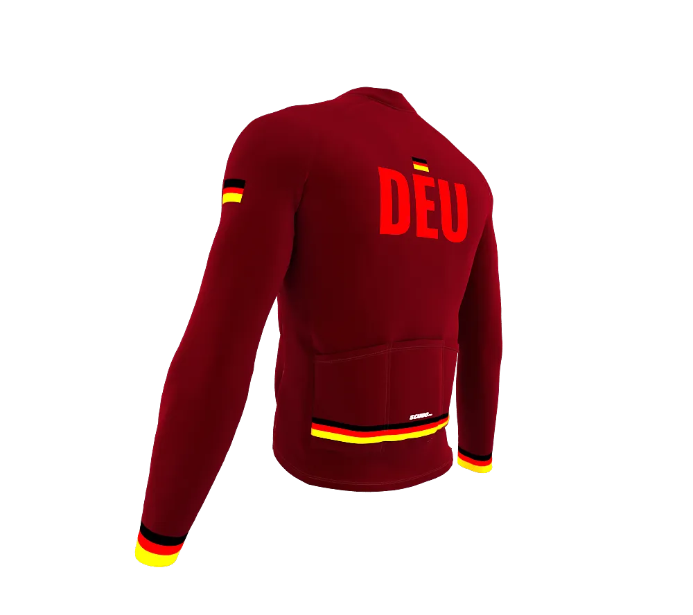 ScudoPro Pro Thermal Long Sleeve Cycling Jersey Country CODE Germany Vine | Men and Women