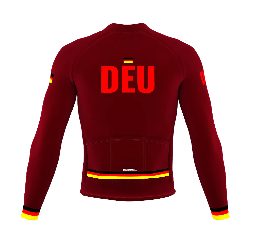 ScudoPro Pro Thermal Long Sleeve Cycling Jersey Country CODE Germany Vine | Men and Women