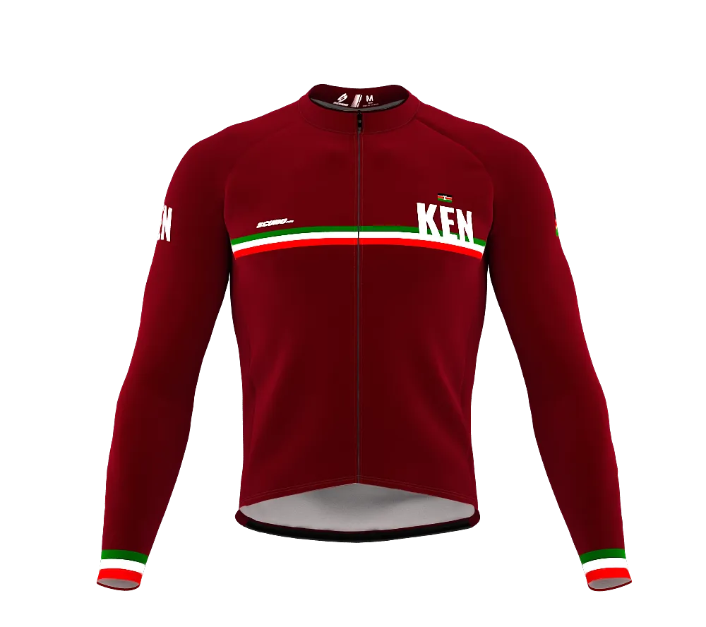 ScudoPro Pro Thermal Long Sleeve Cycling Jersey Country CODE Kenya Vine | Men and Women