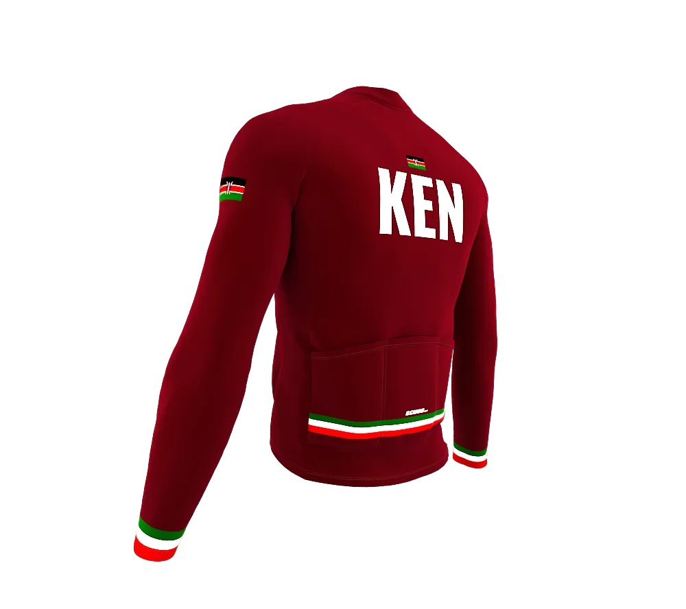 ScudoPro Pro Thermal Long Sleeve Cycling Jersey Country CODE Kenya Vine | Men and Women