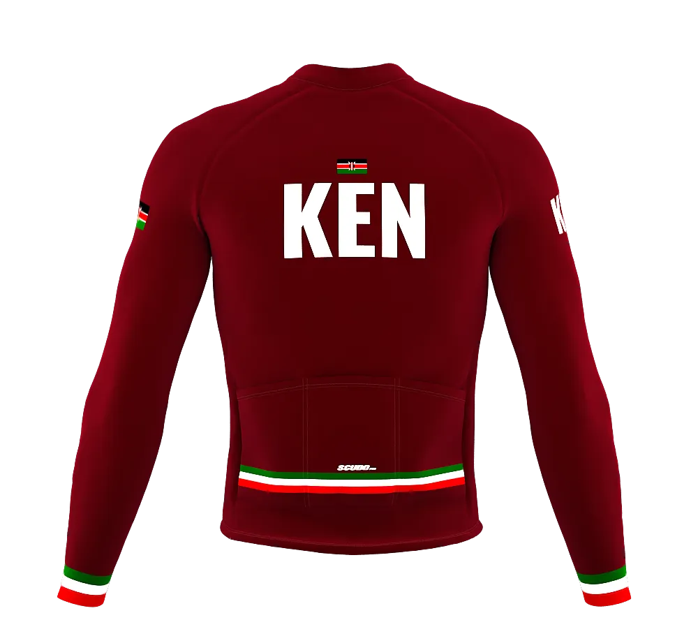 ScudoPro Pro Thermal Long Sleeve Cycling Jersey Country CODE Kenya Vine | Men and Women