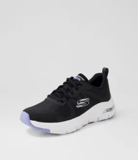 SKECHERS Arch Fit Black Blue Textile Sneakers