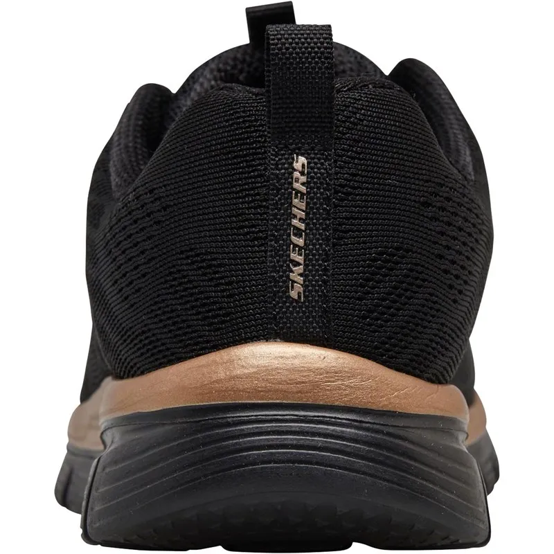 SKECHERS Womens Graceful Get Connected Trainers Black/Rose Gold