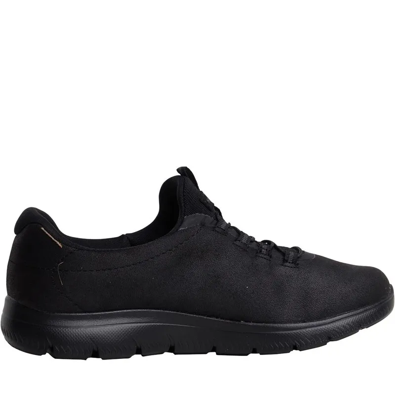 SKECHERS Womens Summits Itz Bazik Trainers Black/Black