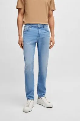 Slim-fit jeans in light-blue soft stretch denim