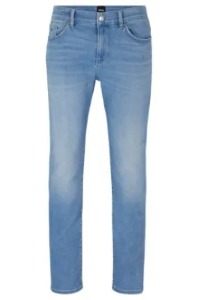 Slim-fit jeans in light-blue soft stretch denim