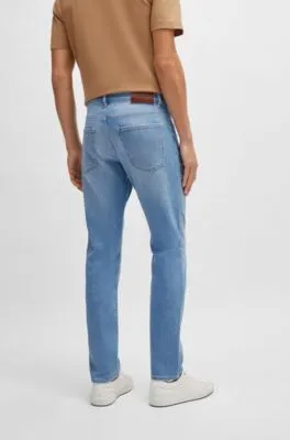 Slim-fit jeans in light-blue soft stretch denim