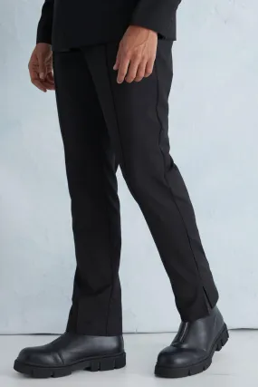 Slim Fit Zip Hem And Pocket Suit Trousers