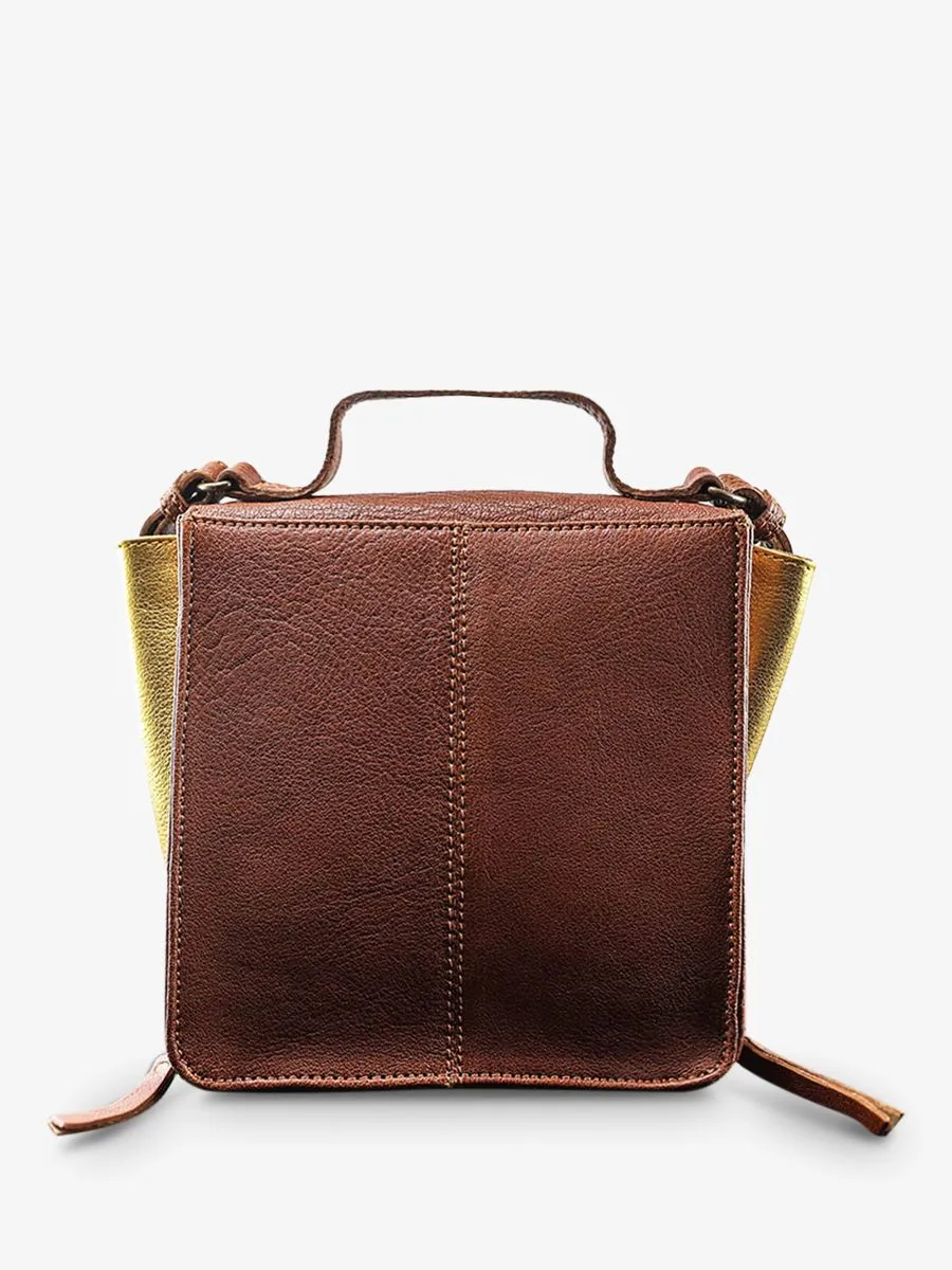 small leather shoulder bag for woman Brown,Gold - Mistinguette Light Brown Gold | PAUL MARIUS