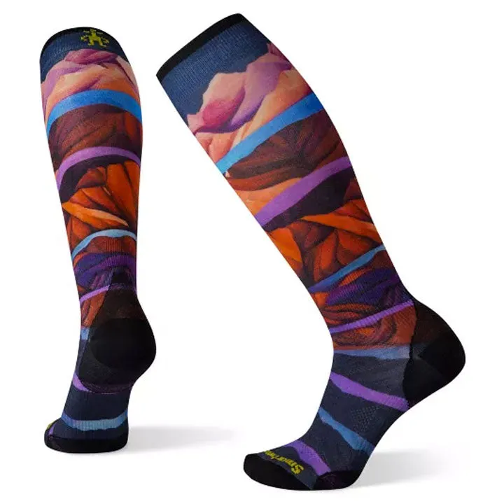 Smartwool Ski Zero Cushion Mountain Print Over The Calf Socks Womens