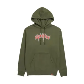 Spitfire Venom Hoodie - Army / Red / White exclusive at Remix