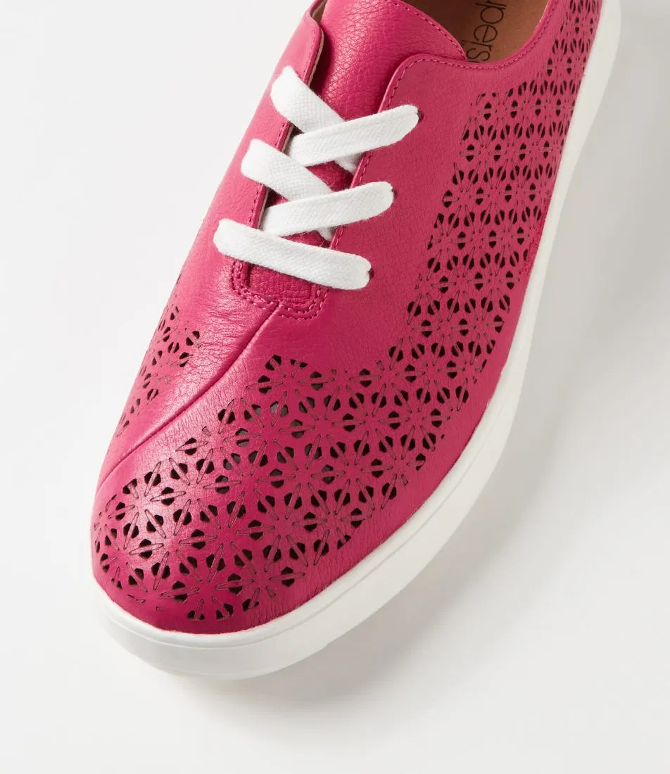 SUPERSOFT Zate Dark Fuchsia White Leather Sneakers