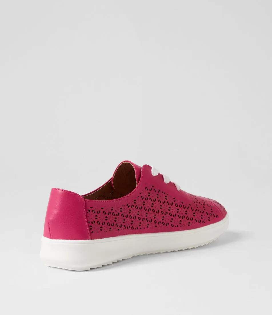 SUPERSOFT Zate Dark Fuchsia White Leather Sneakers