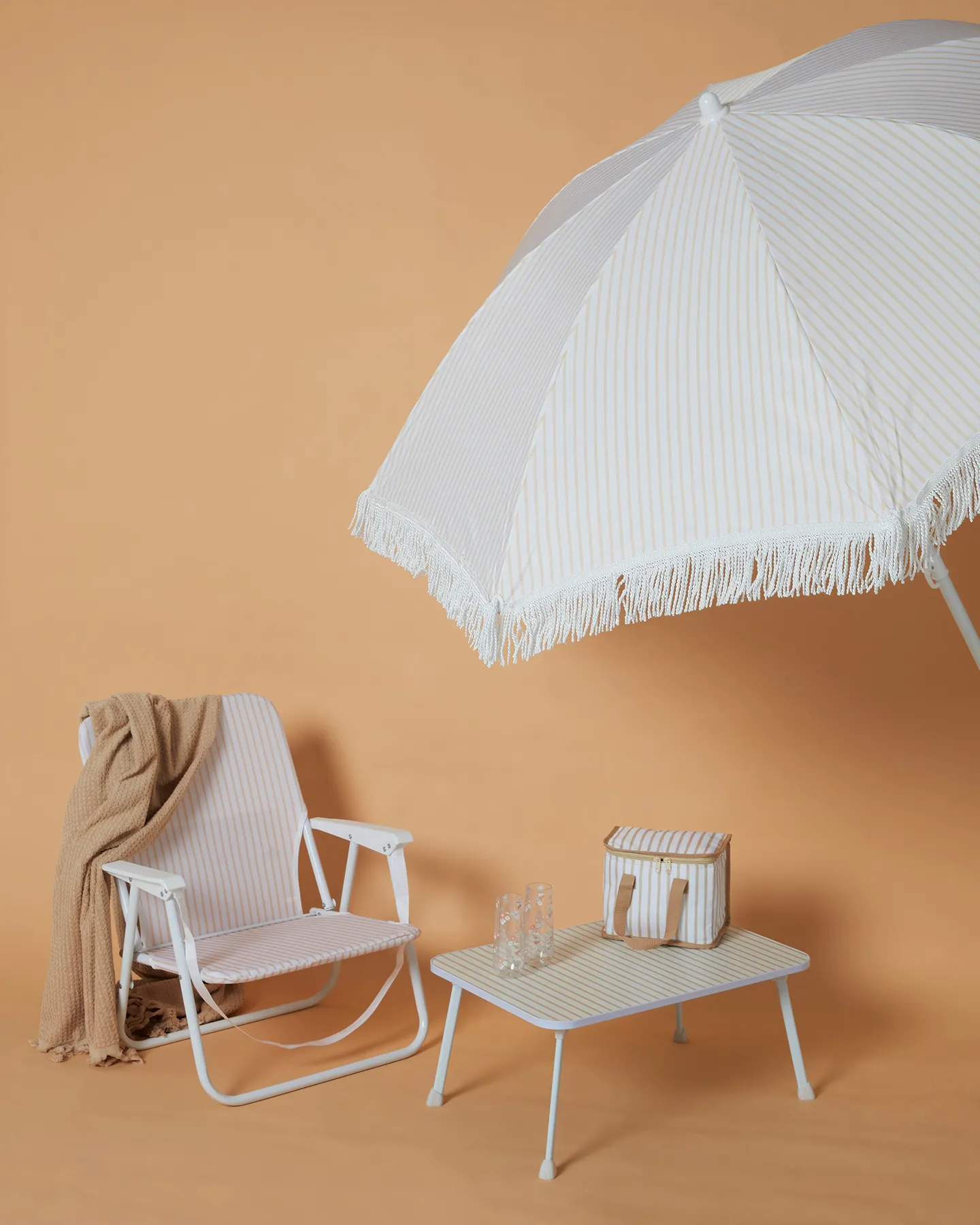 Swell Sandie Beach Umbrella - Natural Stripe | SurfStitch