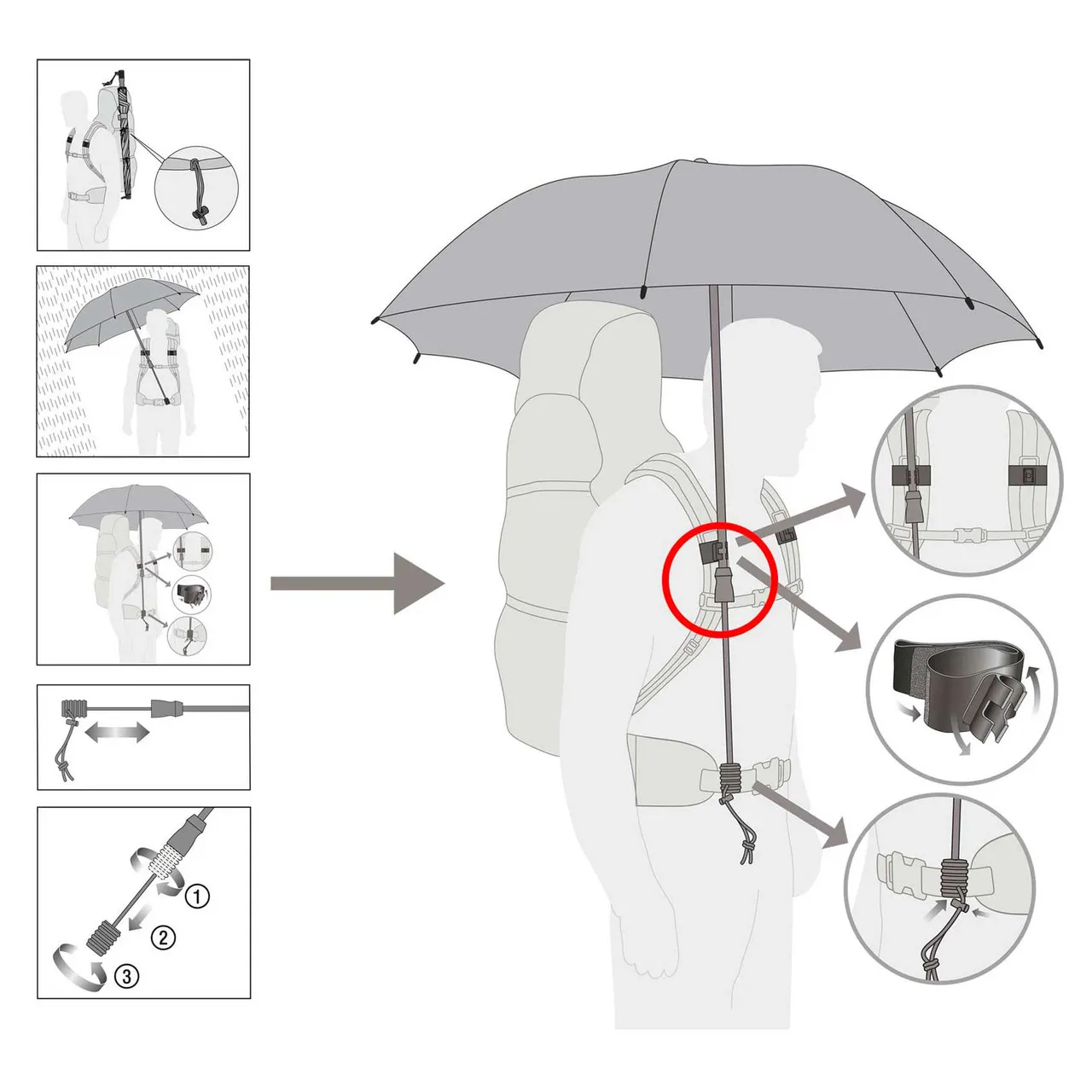 Swing Hands Free Trekking Umbrella