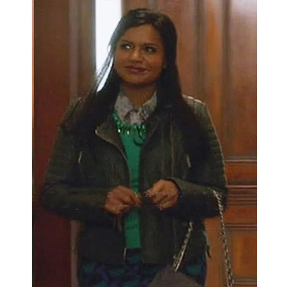 The Mindy Project S02 Mindy Kaling Green Leather Jacket