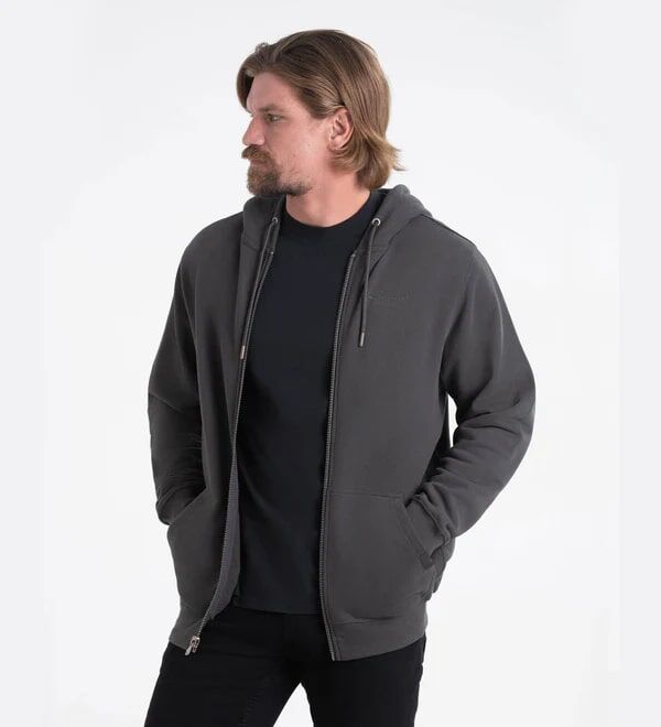 Thorogood Men's Heavyweight Full Zip Hoodie in Tarmac