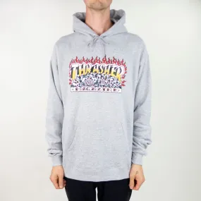 Thrasher Krak Skulls Hoodie - Grey Heather exclusive at Remix