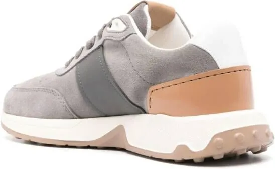 Tod's leather-trim suede sneakers Grey