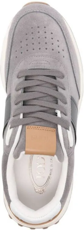 Tod's leather-trim suede sneakers Grey