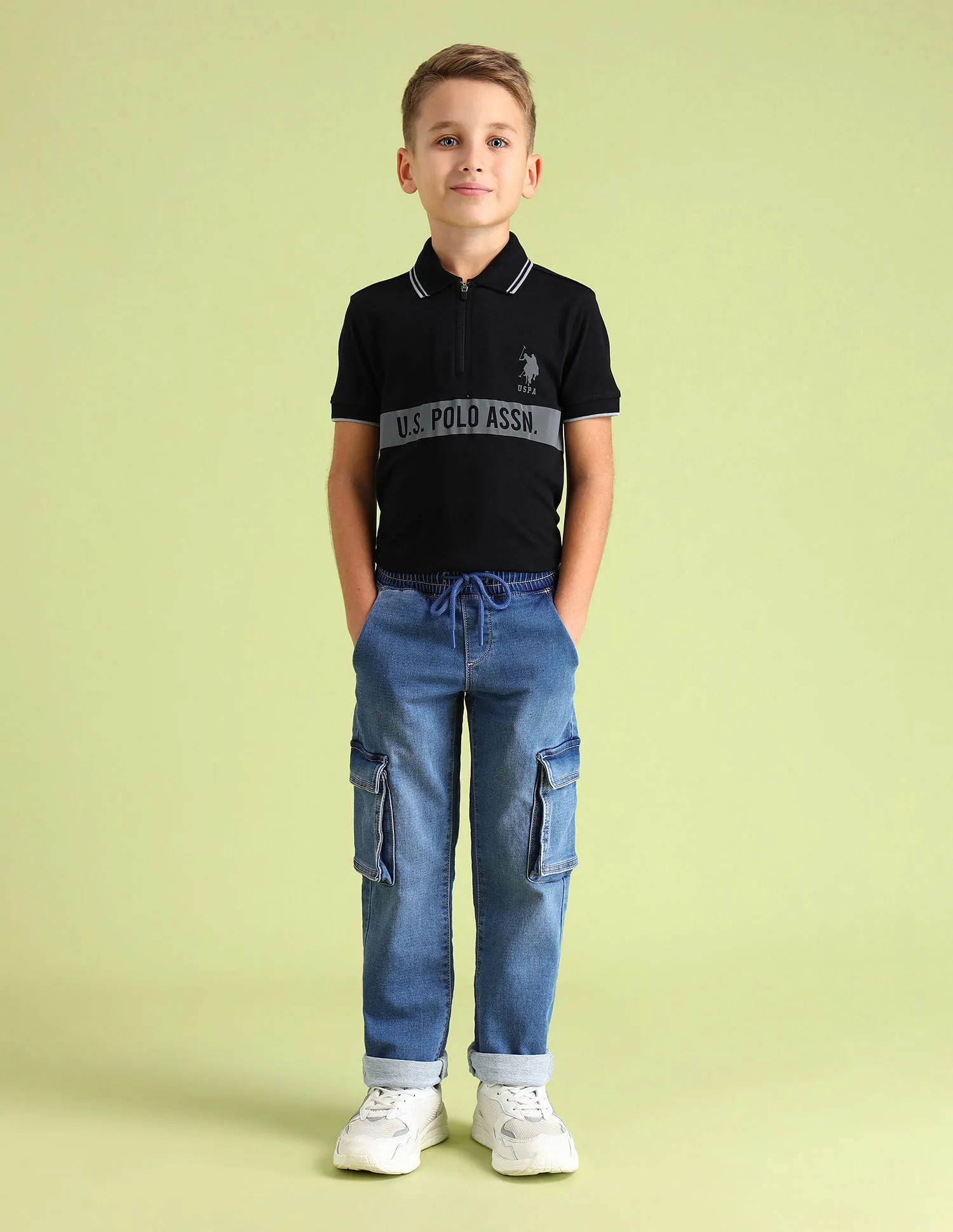 U.S. Polo Assn. Kids Boys Regular Fit Mid Rise Jeans