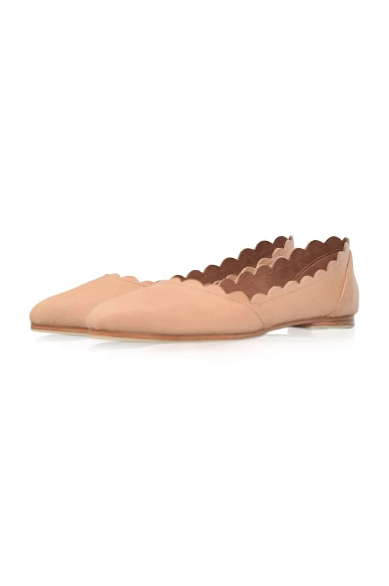 Valentina Leather Ballet Flats in Vintage Brown