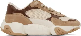 Valentino Garavani Off-White & Brown Bubbleback Sneakers