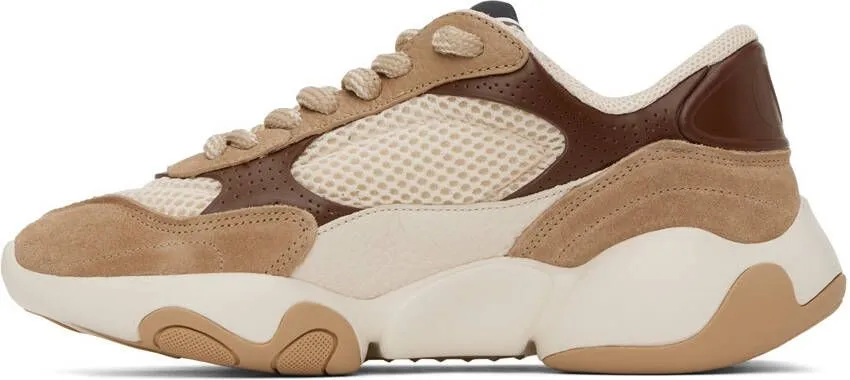 Valentino Garavani Off-White & Brown Bubbleback Sneakers