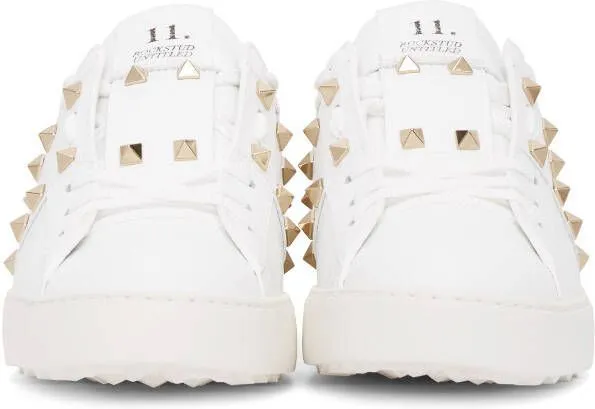 Valentino Garavani White Rockstud Untitled Open Sneakers