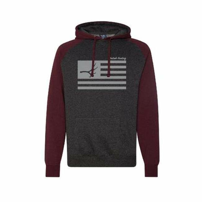 Westrek Hunting Men's Freedom Flag Hoodie in Burgundy