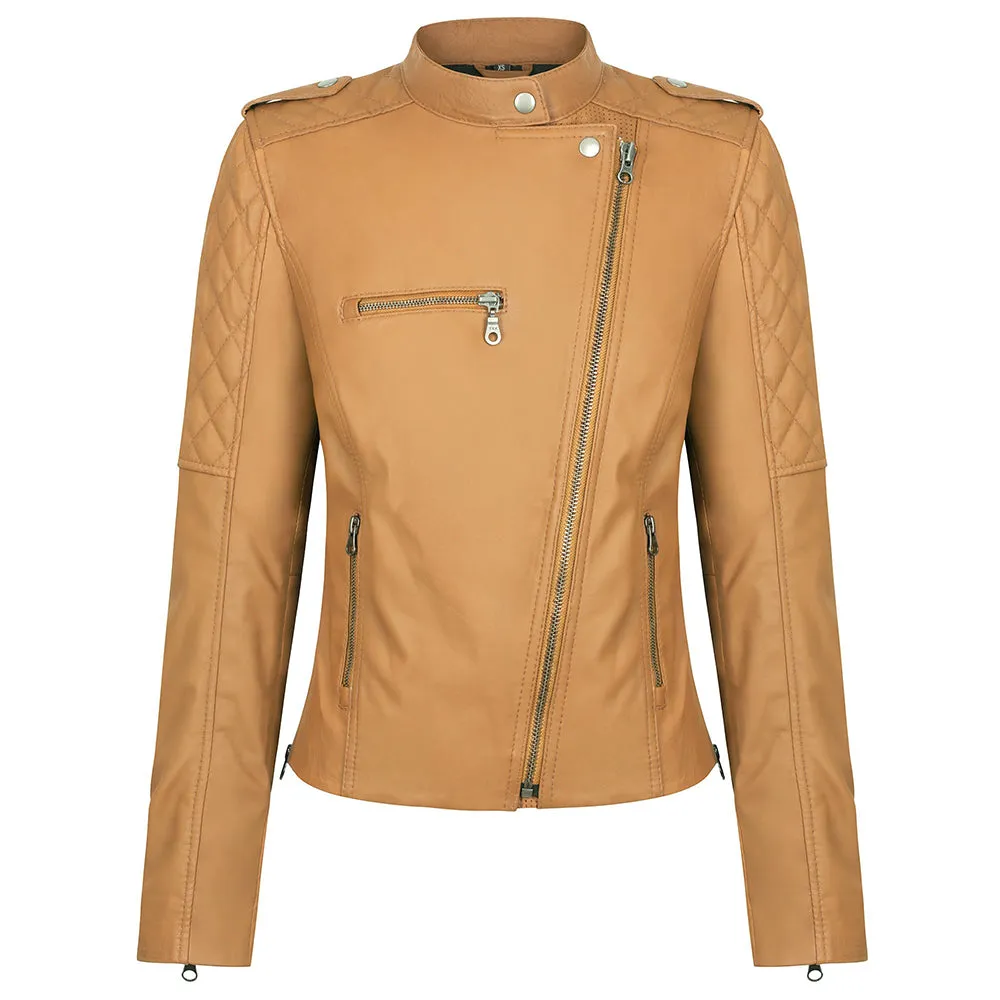 Women Biker Jacket Glowing Leather Fashion Wear 2.0