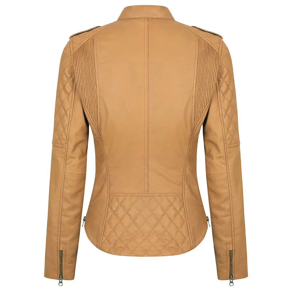 Women Biker Jacket Glowing Leather Fashion Wear 2.0