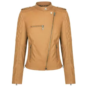 Women Biker Jacket Glowing Leather Fashion Wear 2.0