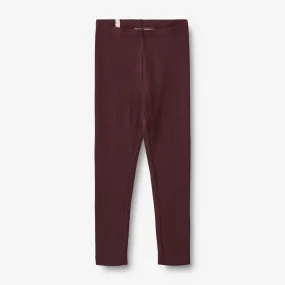 Wool Leggings - aubergine