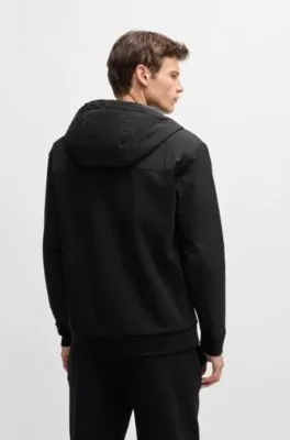 Zip-up hoodie with tonal insert